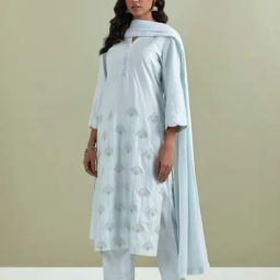 Priya Chaudhary Powder Blue Ambrosia Embroidered Chanderi Silk Kurta-picture-16