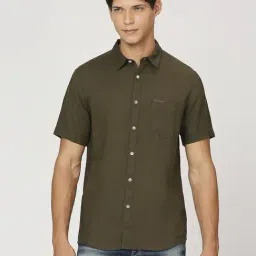 Pepe Jeans Brown Linen Regular Fit Shirt-image-34