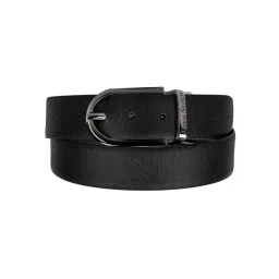 Louis Stitch Black Textured Leather Reversible Belt for Men image 3
