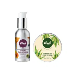 Vilvah Store Set of Organic Cold-Pressed Aloevera Gel 100g + Honeyfix Face Cleanser 100ml image 1