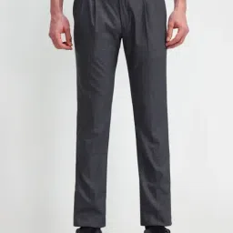 Arrow Grey Regular Fit Checks Trousers-picture-28