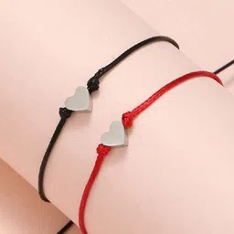 19TH JULY JEWELS Silver-Plated Fabric Bracelet-image-44
