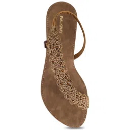 Walkway Women's Antique Gold Sling Back Sandals image 3