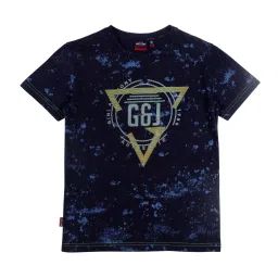 Gini & Jony Kids Navy Printed T-Shirt image 1
