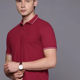 Louis Philippe Jeans Polo Collar Pure Cotton Slim Fit T-shirt-picture-19