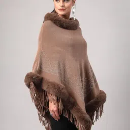 Mafadeny Brown Regular Fit Poncho image 3