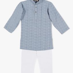 SG YUVRAJ Boys Floral Embroidered Kurta with Pyjamas-picture-15