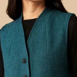 Fabindia Blue Regular Fit Jacket image 3