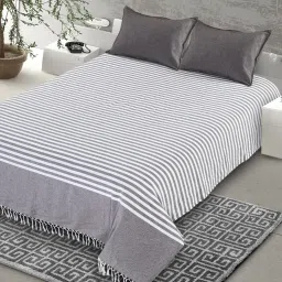 Saral Home Abstract Brown 155 TC Cotton King Sized Bed Sheet with 2 Pillow Covers image 1