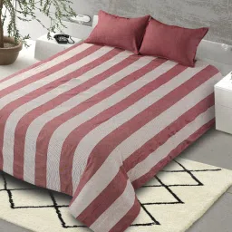 Saral Home Abstract Maroon 155 TC Cotton King Sized Bed Sheet with 2 Pillow Covers image 2