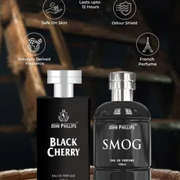 JOHN PHILLIPS Set Of 2 Black Cherry Eau De Perfume & Smog Eau De Perfume 100ml Each image 3