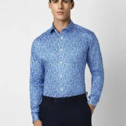 Van Heusen Blue Cotton Slim Fit Printed Shirt-picture-33