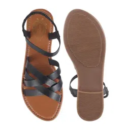 Shoetopia Women's Black Ankle Strap Sandals image 3