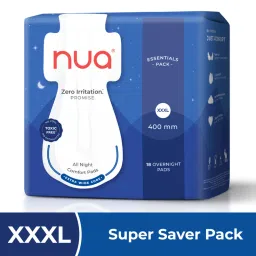 Nua All Night Comfort Sanitary Pads - Pack Of 18 (XXXL 400mm) image 1
