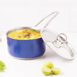 The Indus Valley Silver Stainless Steel Sauce Pan with Glass Lid (Dia:18.7cm, 1.4L)-picture-28