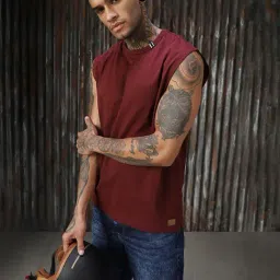 High Star Maroon Cotton T-Shirts-picture-19