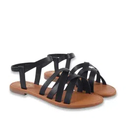 Shoetopia Women's Black Ankle Strap Sandals image 2