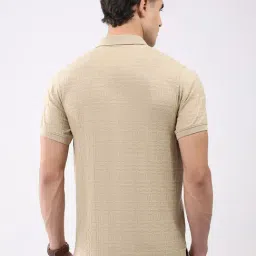 Monte Carlo Beige Regular Fit Striped Polo T-Shirt image 2