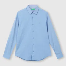 United Colors of Benetton Blue Slim Fit Shirt image 4