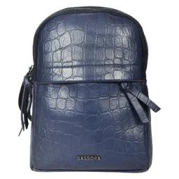 SASSORA Eefa Blue Leather Small Backpack-picture-9