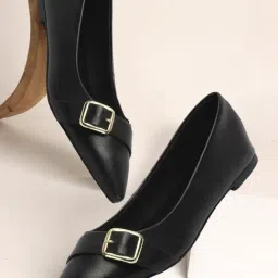 Carlton London Women's Black Ballerina Shoes-picture-31