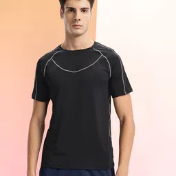 HRX by Hrithik Roshan Rapid-Dry Contrast Stitch Slim Fit Training T-shirt image 3