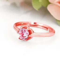 GIVA 92.5 Sterling Silver Rose Gold You're One Of A Kind Casual Ring-picture-27