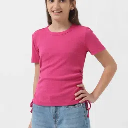 VERO MODA GIRL Pink Solid Top-picture-17