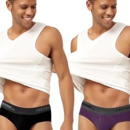 Freecultr Pot Black & Trippy Violet Comfort Fit Briefs - Pack of 2-picture-46