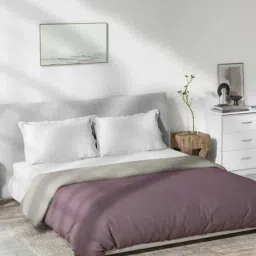 DDECOR Live beautiful Plain Purple Cotton 110 TC Reversible Double Quilt-image-24