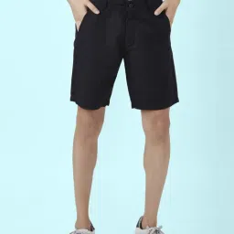 Byford By Pantaloons Black Cotton Slim Fit Shorts-image-23