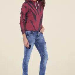 Campus Sutra Maroon Printed Hoodie-picture-36