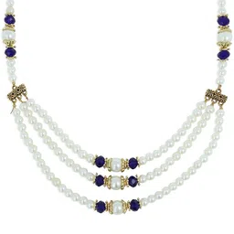 AKSHARA Girls White & Blue Synthetic Handcrafted Necklace-image-14