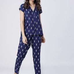 Tokyo Talkies Women Navy Blue Self Design-picture-19