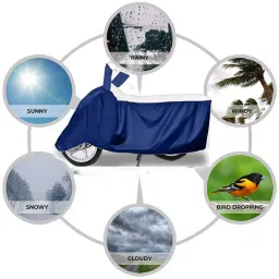 Auto Pearl Bike Cover for Hero Glamour i3s BS6 (White & Blue) image 4