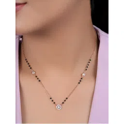Zavya Minimal Rose Gold Plated 925 Sterling Silver Mangal Sutra-picture-21