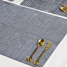 MARKET99 Grey 6 Pieces Striped Rectangular Table Placemats image 3