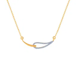 p.c. chandra jewellers 14k (585) Yellow Gold and American Diamond Pendant for Women image 1