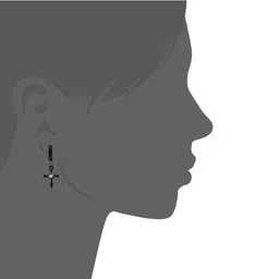 sullery Cross Jesus Christ God Hangging Piercing Surgical Black Stainless Steel Hoop Earring image 3