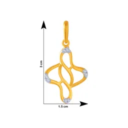 p.c. chandra jewellers 14k (585) Yellow Gold and American Diamond Pendant for Women image 4