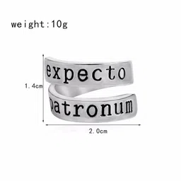 kairangi Rings for MenHarry Potter Spell Expecto Patronum Twisted Silver Ring for Girls and Boys image 4