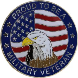 flagline Military Veterans - 1 inch Military Lapel Pin image 1