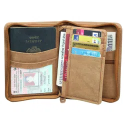 style shoes Genuine Leather Tan Travel Document Holder/Passport Holder image 3
