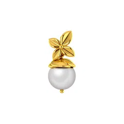 p.c. chandra jewellers 22KT (916) Yellow Gold BIS Hallmark Flower with Pearl Pendant For Women - 0.66 Grams image 1