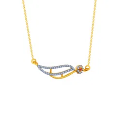 p.c. chandra jewellers 14k (585) Yellow Gold and American Diamond Pendant for Women image 2