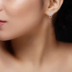 p.c. chandra jewellers 18k (750) White Gold and Diamond Stud Earrings for Women image 2