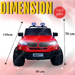 LETZRIDE Kids Speed-888 Battery car for Kids | Battery Operated Jeep 1 to 7 Year Kids | Electric Jeep for Kids | Ride on-Dual Control Mode, Swing Function, Led Lights, with Seat Belts | (Red) image 3