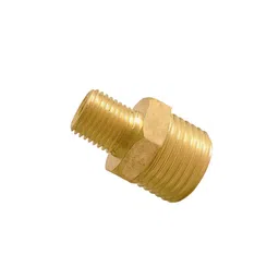 BEZMET Brass Hex Reducing Nipple 1/4 x 1/2 BSP Male Connector Reducer 1/4 x 1/2 Pipe Fittings image 3