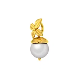 p.c. chandra jewellers 22KT (916) Yellow Gold BIS Hallmark Flower with Pearl Pendant For Women - 0.66 Grams image 2