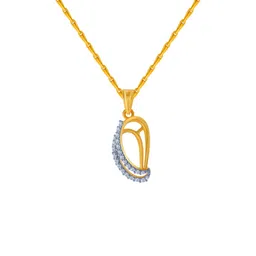 p.c. chandra jewellers 14k (585) Yellow Gold and American Diamond Pendant for Women image 1